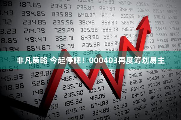 非凡策略 今起停牌！000403再度筹划易主