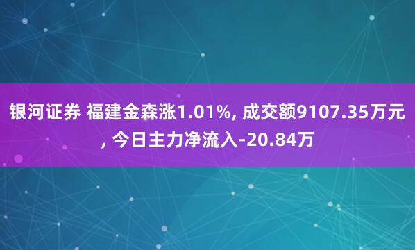 银河证券 福建金森涨1.01%, 成交额9107.35万元, 今日主力净流入-20.84万